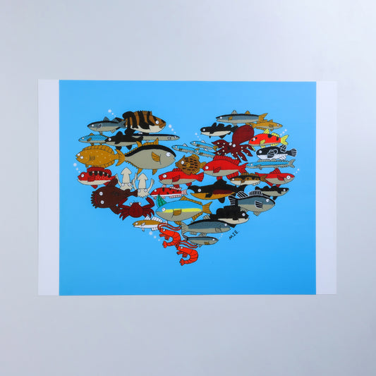絵画(複製)：田中翠恵「寺泊の魚たち」